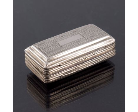 A William IV silver vinaigrette, John Lilly, Birmingham 1833, cuboid form with concentric stepped lid and base, engine turned