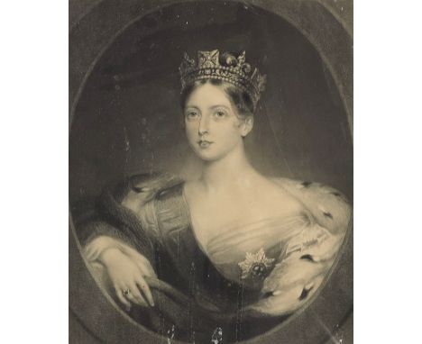 A set of three 19th Century monochrome portrait prints, Her Most Gracious Majesty the Queen after W. Fowler, The Duke of Well