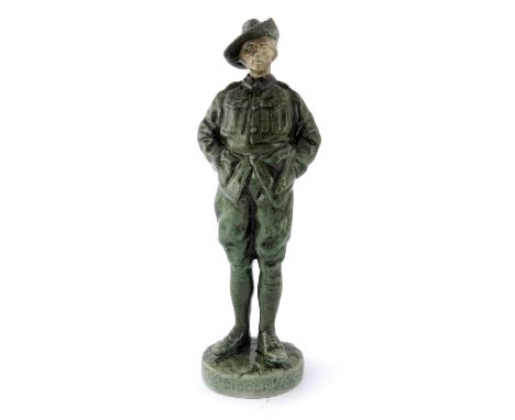Ernest W Light and Charles Noke for Royal Doulton, a Titanian figure, Digger, circa 1920s, modelled as an Anzac WWI Australia