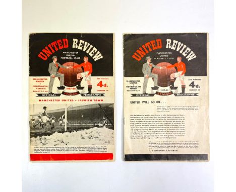 A rare Manchester United vs Wolverhampton Wanderers 8th February 1958 programme.  The fixture between United and Wolverhampto