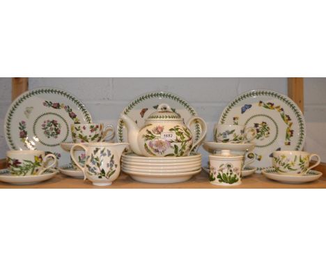 A Portmerion The Botanic Garden tea service for six, including tea pot, cake plates, etc. 