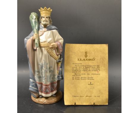 A Lladro figure of a king, limited edition no 64/2000, with certificate.