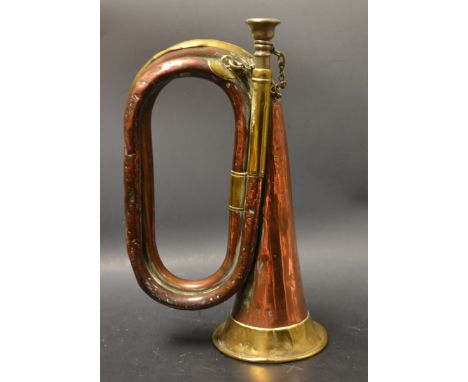 A1920's Henry Potter and Co Brass and Copper bugle, impressed marks, dates 1926 