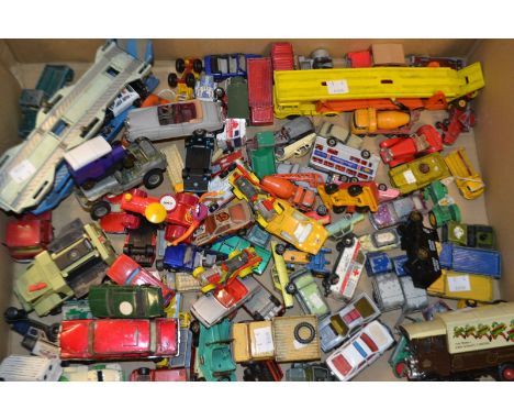 Toys and Juvenalia - Dig cast and other vehicles including Spot-on Hunsky, Hotwheels, Triang, etc; a Chad Valley Hummiva top;