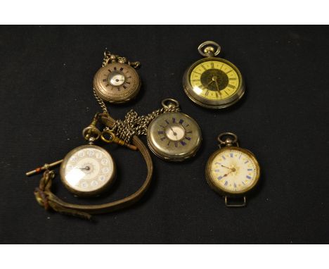 Watches - a 19th century Eevet Fleurier continental silver lady's half hunter fob watch, stamped fine silver, white enamel fl