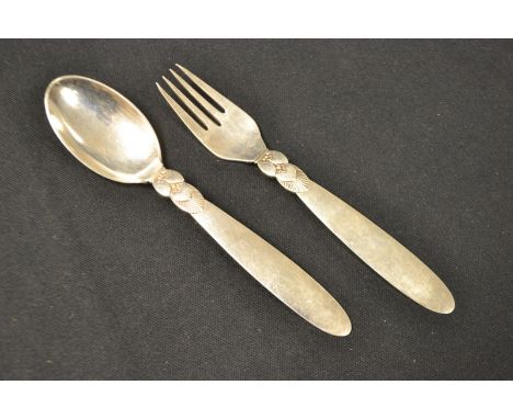 A George Jensen 925 sterling Denmark fork and spoon