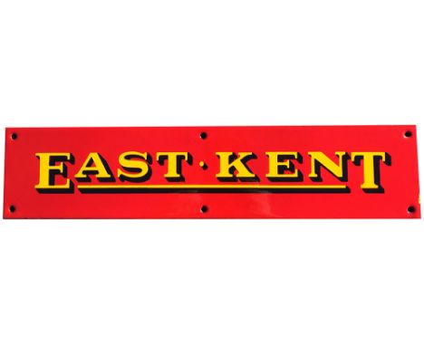 East Kent Bus Poster Board enamel Sign measuring 16in x 4in. In virtually mint condition.