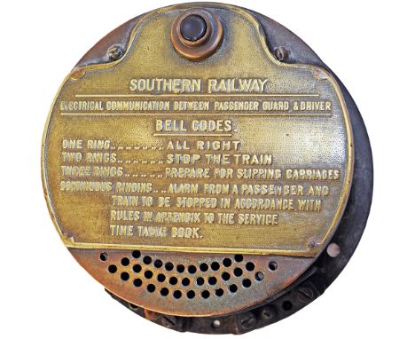 Southern Railway brass cased Electrical Communication Bell from the cab of Southern Railway M7 Locomotive 30125. A very rare 