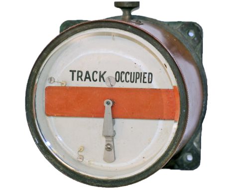 GER brass cased Track Circuit Repeater as removed from Braintree Signal Box. Measures 4' in diameter and is in working order.