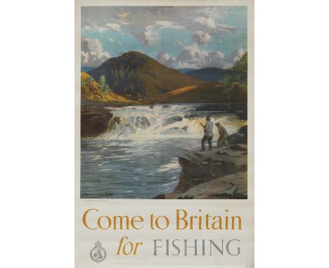 Poster British Travel &amp; Holidays Association 'Come To Britain For Fishing' by Norman Wilkinson circa 1948, double crown 3