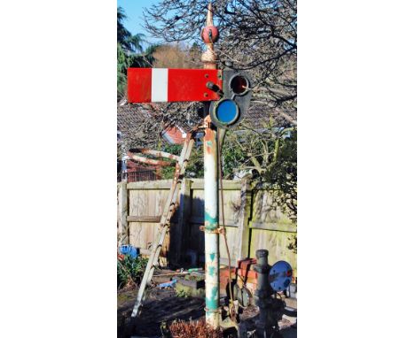 GWR/BR complete Home Signal including Post, Finial, Ladder, Lamp, Blade, Spectacle and operating Lever. The height above grou