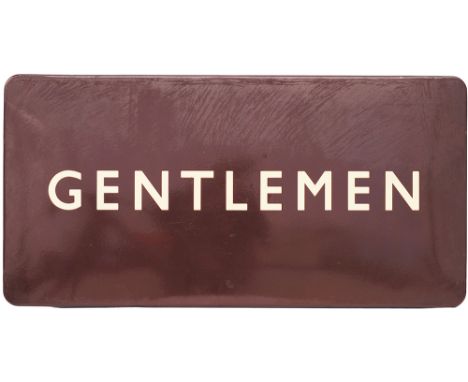 BR(W) enamel Station Platform Sign 'GENTLEMEN' F/F measuring 36in x 18in. In excellent condition.