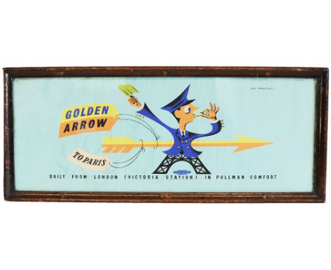 Carriage Print 'Golden Arrow To Paris - Daily From London Victoria Station In Pullman Comfort', by Ken Broomfield. In origina
