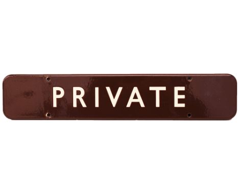 BR(W) enamel Doorplate PRIVATE F/F. Measuring 18in x 3.5in. In excellent condition.
