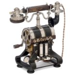 Äußerst seltener OB-Tischapparat "Tunnan" (Faß) von A.B. Telefonfabriken, um 1898