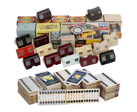Nicht-View-Master-Stereobetrachter mit Bildern  1) 13 x Stereoclic, Frankreich, verschiedenen Modelle, 7 davon in Schachtel, 