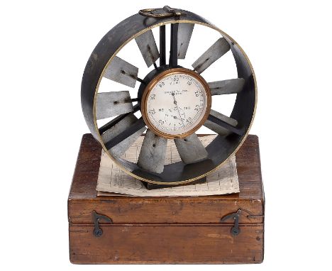 Windmesser/Anemometer, um 1900  Baird &amp; Tatlook, London. Ø 15 cm, funktioniert, in Mahagonikästchen.  Zustand: (2–3/2)