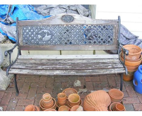 A traditional garden bench with Hummingbirds to back - length 126cm 