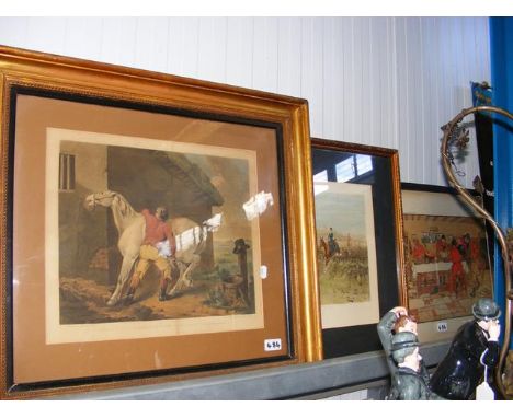 Three pictures relating to fox hunting 