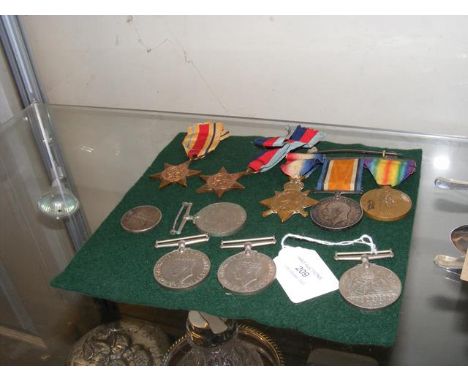 A selection of First and Second World War medals CONDITION REPORT Inscription reads to our eye:8154 PTE . F . H . CLARK . K .