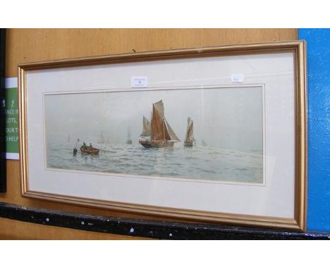 G. WATERS - print of fishing boats in calm sea