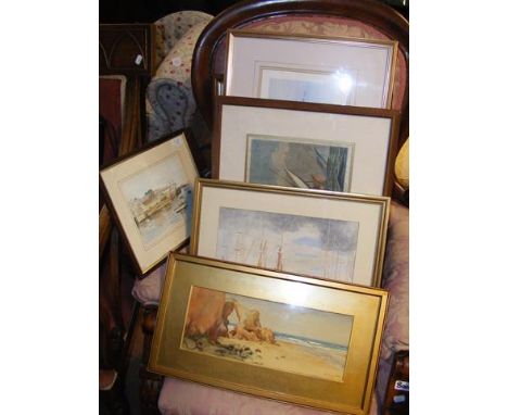 A Limited Edition print entitled 'Sunset - Ryde' by WILLIAM GRAY - circa 1855, together with other seaside and boat picture s