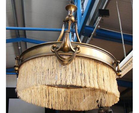 An Art Deco style metal ceiling light