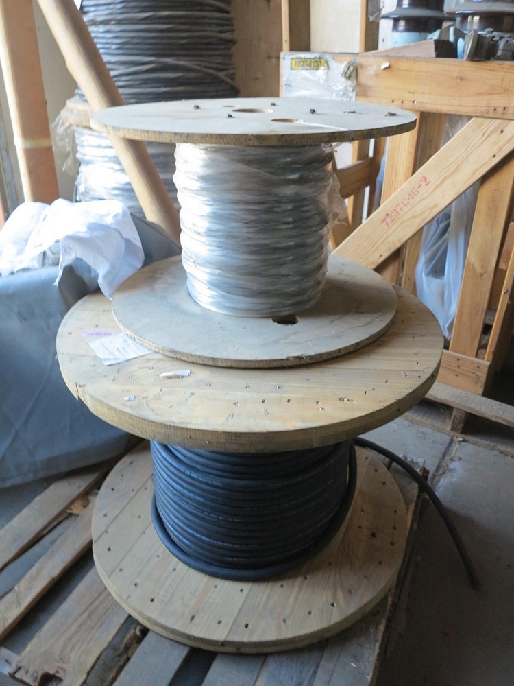 LOT (4) SPOOLS OF HIGH VOLTAGE ELECTRIC CABLE