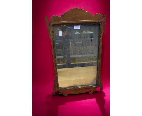 Mid 20th Century contemporary oils on board watercolour of a wooded area and an early 19th Century mahogany wall mirror with 