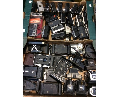 Two boxes of various cameras to include Instamatic; Rosens and Kodak