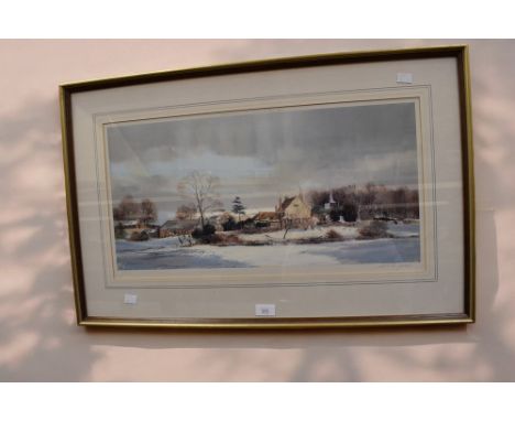 A 1970s/80s signed Barnfather print, 63cm x 33cm, published by Alexander Gallery, Bristol, in frame.