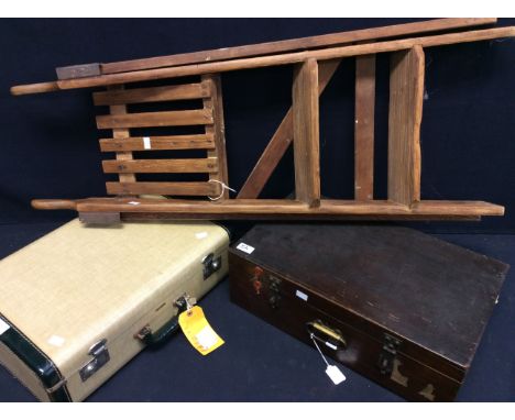 A mid 20th Century travel case, an early 20th Century wooden carry case and small step ladders which would make a great book 