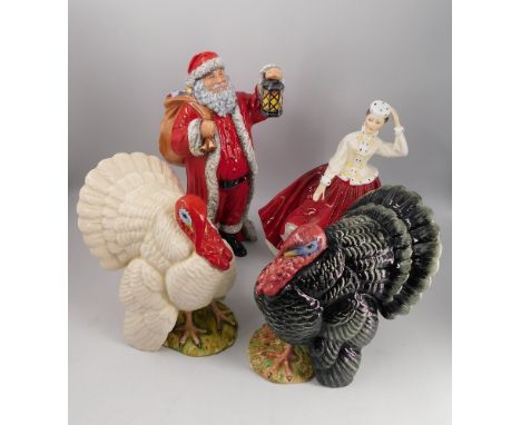 Two Limited edition Royal Doulton The Turkey figures,D7149 &amp; D6889 , Royal Doulton Gail HN 2937, together with a Royal Wo