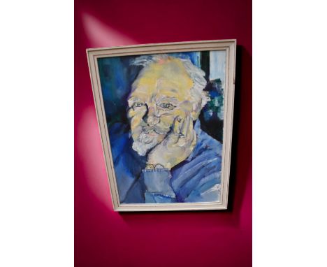 Joss Ackland (1928 - 2003) possibly&nbsp;a self portrait; oil on canvas, 69cm x 38cm, unsigned and without provenance