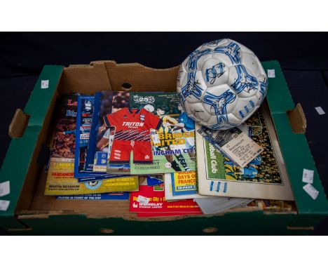   Birmingham City football club interest:- Collection of 1990s B.C.F.C football programmes, ticket stubs and a signed footbal