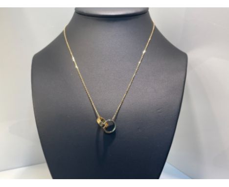 CARTIER 18CT GOLD LINK OVAL LOVE RING PENDANT AND CHAIN