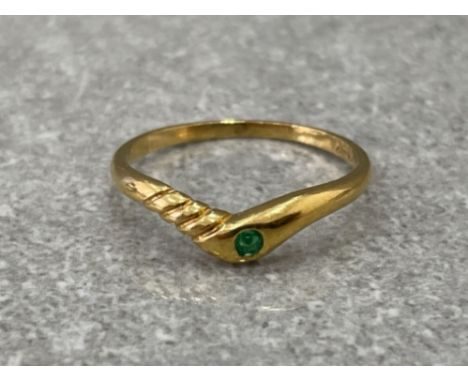 14CT GOLD EMERALD RING SIZE P 1.6G