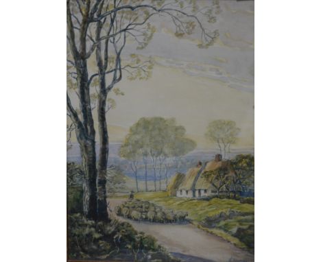 'The Dawn Leads to Another Day',  W Burman, frame: 27 x 37cms, After a black/white engraving by Rowland Hilder in 'A Bible fo