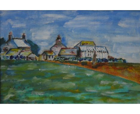 'Kemyel Farm, near Mousehole Cornwall', Artist Unknown, frame: 29 x 21cms, oils. Number 364, purchased from Savage Fine Art. 