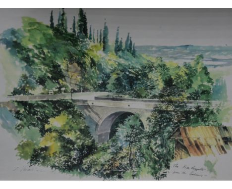D Venables, 'The Ponte Ragallo (from The Balcony)', frame: 48 x 43cms, purchased from Savage Fine Art. No.S44214.
