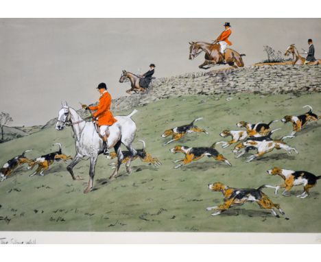 After Charlie Johnson Payne (Snaffles), The Stone Wall, colour print, late impression, 46cm x 65cm; and a group of four print