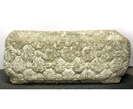 An old concrete garden trough, 60 x 30 x 24cm.