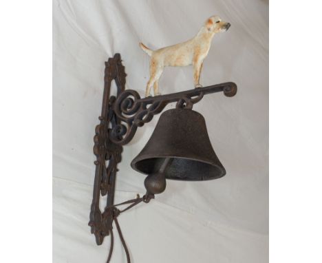 Cast white dog bell