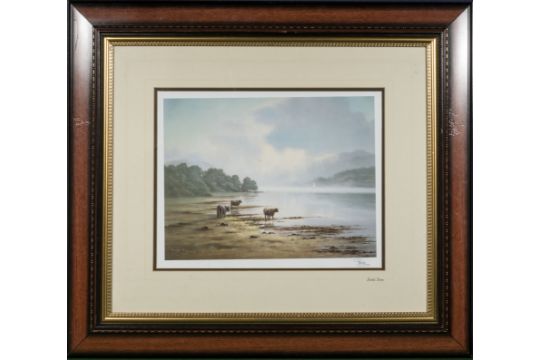 A pair of David Dane prints depicting lake scenes, signed in pencil D F ...