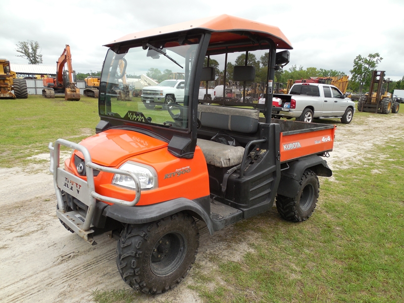 Kubota RTV 4x4 side by side 1298 hrs showing dsl, electric dump