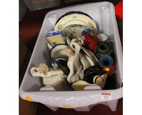 Various mixed ceramics and other items, to include a cloisonne enamel vase 