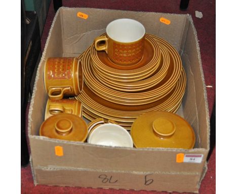 A 1970s Hornsea part tea and dinner service in the Saffron pattern 