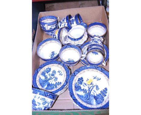 A Booth's part tea service in the Real Old Willow pattern A8025