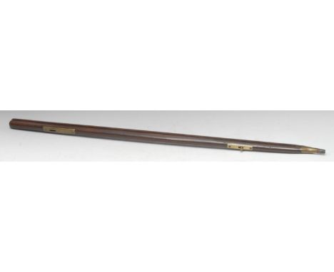 A Sergeant Major's mahogany and brass pace stick, 91cm long