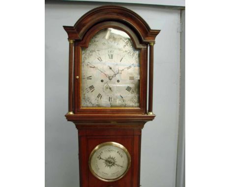 An early 19th century Long Case Clock by Paterson of Banff, arch top silvered dial signed to the arch, Roman and Arabic numer